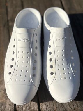 Native Jefferson Sugarlite Clog Shell White Shoes Waterproof Slip On Size M8 W10